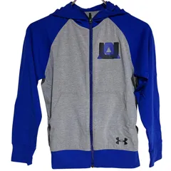 C422 【タグ付き 未使用】 UNDER ARMOUR アンダーアーマー フルジップ パーカー ブルー グレー 140
