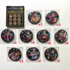ジョジョWORLD 24kメッキ缶バッジ ジョニィ・ジョースター 空条承太郎 広瀬康介 ジョルノ・ジョバァーナ 空条徐倫 ジョディオ