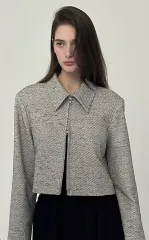 31THE コットン ツイード クロップド ジャケット