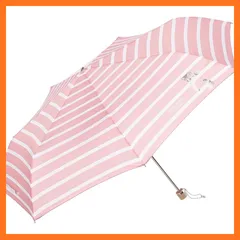 【新品】 [ムーンバット] 折りたたみ傘 PAUL & JOE(ポール＆ジョー) スウィンギングヌネット 雨傘 おりたたみ傘 ロゴ入り ボーダー オシャレ ネコ かわいい ギフト レディース ピンク 親骨の長さ：約55 1