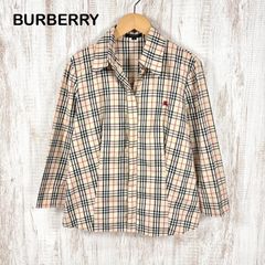 まとめ2【バーバリーロンドン】メガチェック 長袖シャツ 綿 薄ベージュ