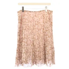 ヴァンドゥーオクトーブル 22 OCTORE プリーツスカート フレア ひざ丈 レオパード ヒョウ柄 46 ピンク ベージュ /BB ■GY61