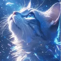 【売りつくしセール中】ダイヤモンド アートキット 【星空を見上げる白猫】 ラウンドビーズ　105