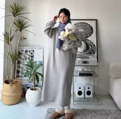 オーバーサイズ 起毛 ロング ONE PIECE