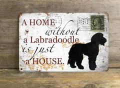 【Labradoodle/ラブラドゥードル】 メタルプレート メッセージ 犬 雑貨 グッズ アート ポスター おしゃれ インテリア 壁飾り アンティーク風　279