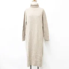 シンプリシテェ SIMPLICITE ワンピース ニットワンピ ロング 長袖 タートルネック ウール ベージュ