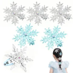 【新着商品】子ども大人兼用 点セット クリスマスパーティー仮装ヘアアクセサリー 6 スノーフレークヘアクリップ HUIKKJP