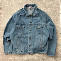 【古着】デニムジャケット ビッグサイズ Gジャン ブルー 【USA製】 色落ち ヴィンテージ風 2XLサイズ
