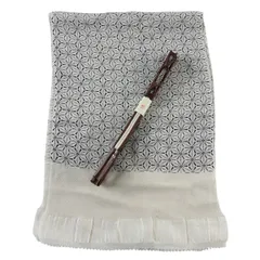 和装セット 優品 帯締め帯揚げ2点セット 麻の葉 縮緬 ベージュ 正絹 和装小物  【中古】