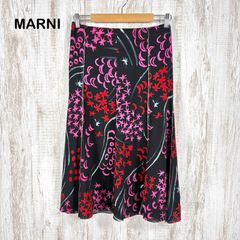 当日発送】MARNI マルニ 総柄 タイトスカート シルク混 イタリア製 38