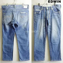 EDWIN　エドウィン　イージー テーパードストレートデニム　レディース XL 相当　ストレッチ　MX447S　ビッグサイズ　ライトブルー　レディース
