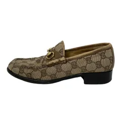 GUCCI(グッチ) ローファー 36C ホースビット 1000255/09 ベージュ×ダークブラウン アウトソール張替済 レザー