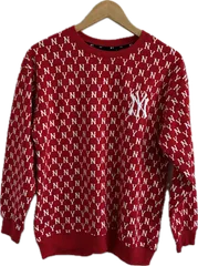 DD129 【美品】MLBメジャールーグベースボール　ニューヨークヤンキース　トレーナー　レッド　レディース　Lサイズ