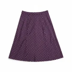 ローラアシュレイ Laura Ashley スカート 水玉 フレア 綿100％ ウエストゴム 紫系 11サイズ 984990のサムネイル
