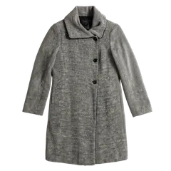 バジーレベントット BASILE28 コート ツイード 裾フリンジ 裏地付き ブラック系  グレー系 40サイズ 985085