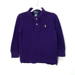 (4T) ポロラルフローレン キッズ 長袖 カラーTシャツ パープル
