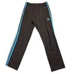古着 adidas アディダス トラックパンツ カーキ×水色 スリーストライプス 2511-546