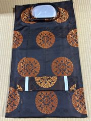 狩衣　冬　化繊　テトロン二丁　黒/橙　左右紐　帯長仕立　新品　送料込