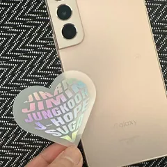 1枚★アミボム用ホログラムハートシェープ型★ミニサイズステッカー★ペンライト