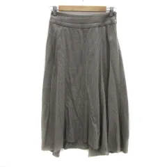 ガリャルダガランテ GALLARDAGALANTE NAVY フレアスカート ロング丈 千鳥格子柄 ウール混 1 マルチカラー ベージュ /YS8 ■MO