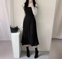 ブラック ロング フレア ONE PIECE ably MUSINSA