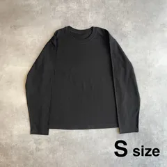 【S】 短丈ロンT 袖口リブなし 長袖 T シャツ 黒 ブラック