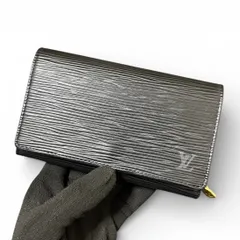 v85 ポルト モネ ビエ トレゾール　ポルトフォイユ トレゾール　インターナショナル 旧型　Louis Vuitton ルイ ヴィトン　2つ 折り　二つ折り　フラップ ボタン 式　財布　コンパクト　ミニ ウォレット　エピ　ノワール　ブラック