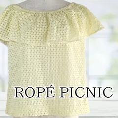 USED ROPE' PICNIC オフショルダードットレースブラウス イエロー サイズ38 レディース ロペピクニック