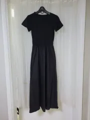 ブラック 半袖 ロング ワンピース 新品