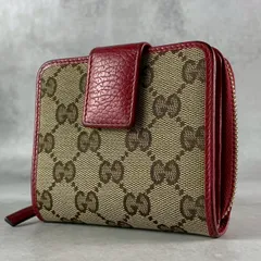 GUCCI グッチ GGキャンバス 折り財布 コンパクトウォレット　レザー レッド 赤 346056  メンズ　レディース　人気　定番