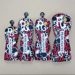 PEARLY GATES ヘッドカバー 赤黒白4点(1.3.5.ut)