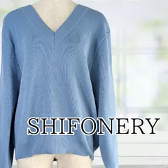 USED SHIFONERY Vネックプルオーバーニットセーター ブルー サイズ40 レディース シフォネリ―