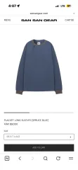 サンサンギアー PLACKET LONG SLEEVES SPRUCE BLUE
