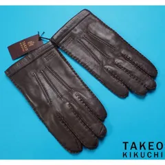 新品 TAKEO KIKUCHI タケオキクチ 本革 ラムレザー 手袋/グローブ 手囲い25cm(L)濃茶 TK38054