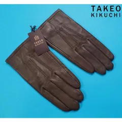 新品 TAKEO KIKUCHI タケオキクチ 本革 ラムレザー 手袋/グローブ 手囲い25cm(L)茶 TK38064