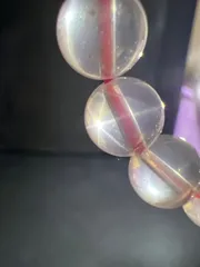 天然石　スターローズクォーツ　共生ブレスレット8.5㍉16㌢★や38★