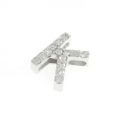 K18WG イニシャルK ダイヤモンド ペンダント 0.28CT