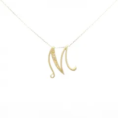 K18YG イニシャルM ダイヤモンド ネックレス 0.01CT