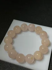 天然石　大粒　ローズクォーツ　紅石英　紅水晶　ブレスレット16㍉18.5㌢★や44★