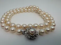 あこや本真珠 ネックレス 約6.1mm 42cm 32.23g ホワイト系 SILVER刻印 留め具 花モチーフ パール 冠婚葬祭 フォーマル 入学式 卒業式　p6