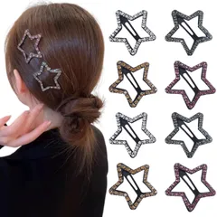 【数量限定】メタル ラインストーン ヘアアクセサリー キラキラ かわい 五芒星 いスター 髪飾り髪留め 星型 y2k 8個セット 子供 ヘアクリップ 大人用 CHANJIF