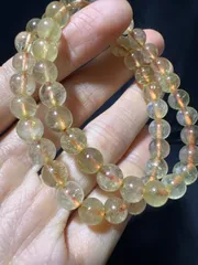 天然石　透明度　ゴールド　ルチルクォーツ　ブレスレット7㍉15㌢2本★や65★