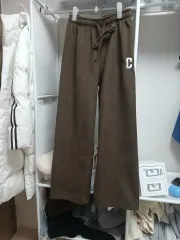 ワイド コーデュロイ ブラウン パンツ