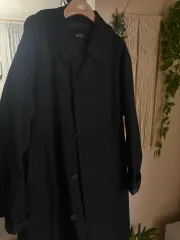 UNIQLO ブラック ステンカラーコート L ブロックテック