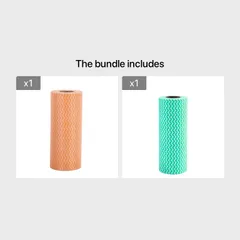 【高吸水＆速乾】不織布キッチンクロス スペース柄 長方形タオル ポリエステル混紡 洗って繰り返し使える 台拭き/食器拭き/掃除用【選べるカラー】【オレンジグリーン】