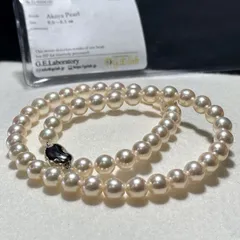 未使用 照り◎ アコヤパール ネックレス 8.0〜8.5㎜ 43㎝ 41.5g 本真珠 ホワイト系 リアルパール pearl jewelry necklace SILVER刻印 SS095
