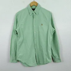 Ralph Lauren ラルフローレン 長袖シャツ ボタンダウン グリーン Mサイズ メンズ 古着 シティーボーイ クラシック　アメカジ
