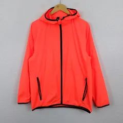 adidas アディダス ウィンドブレーカー フルジップ ネオンオレンジ Lサイズ メンズ 古着 スポーツMIX ストリート