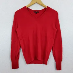 UNIQLO ユニクロ カシミヤニット 無地 カシミヤ レッド Mサイズ レディース 古着 シンプル クラシック