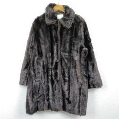 H&M エイチアンドエム エコファーコート 無地 ブラウン Lサイズ レディース 古着 モード レトロ アメカジ ストリート